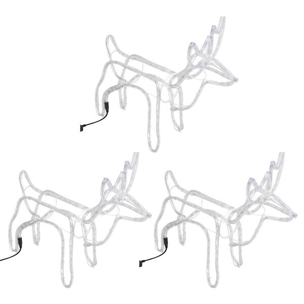 vidaXL Julereinsdyrfigurer 3 stk kaldhvit 60x30x60 cm