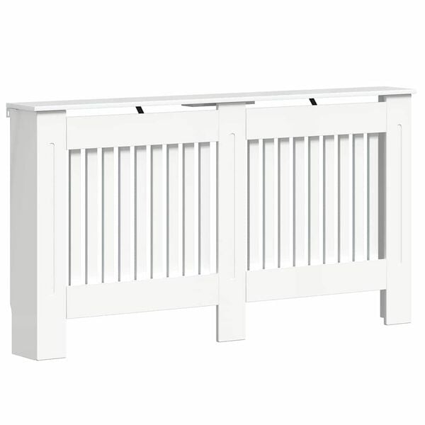 vidaXL Radiator Deksel H&oslash;yglanset hvit 152 x 19 x 81,5 cm