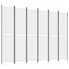 vidaXL Romdeler 6 paneler hvit 300x220 cm stoff