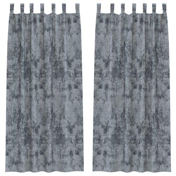 vidaXL Fl&oslash;yel Gardiner med gardiner 2 pcs S&oslash;lvgr&aring; 225 x 140 cm Fl&oslash;yel