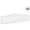 vidaXL Gabionkurver buede 8 stk 400x50x80/100 cm galvanisert jern