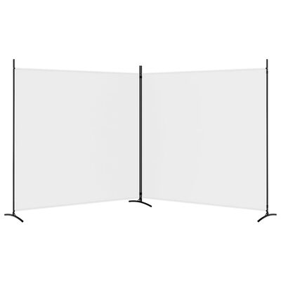 vidaXL Romdeler med 2 paneler hvit 348x180 cm stoff