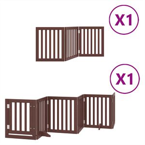 vidaXL Hundeport sammenleggbar 9 paneler brun 450 cm poppeltre