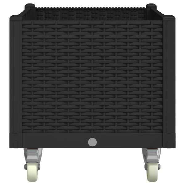 vidaXL Plantekasse med hjul svart 80x50x54 cm PP