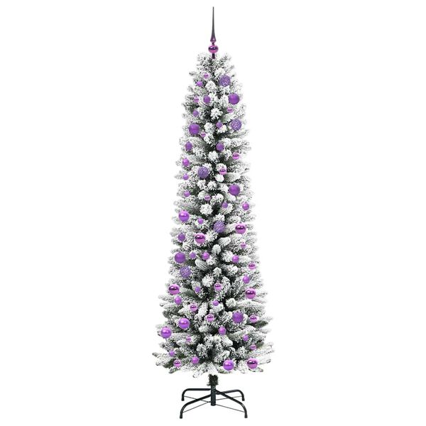 vidaXL Kunstig juletre med 300 LED Hvit 240 cm PVC og Metall og Plast