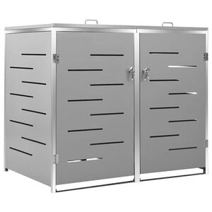 vidaXL S&oslash;ppeldunkskur dobbelt 138x77,5x115 cm rustfritt st&aring;l