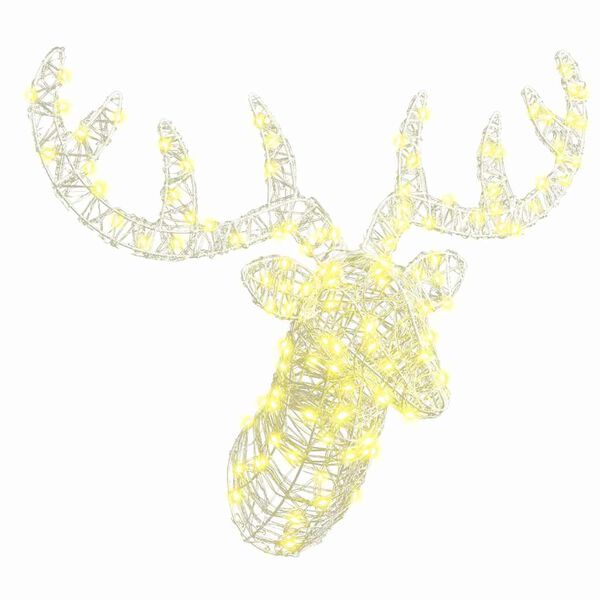 vidaXL Rudolf hode med 140 LED Varmhvit 60 cm Akryl