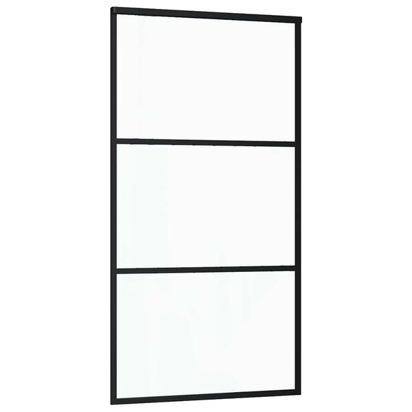 vidaXL Skyvedør ESG-glass og aluminium 102x205 cm svart
