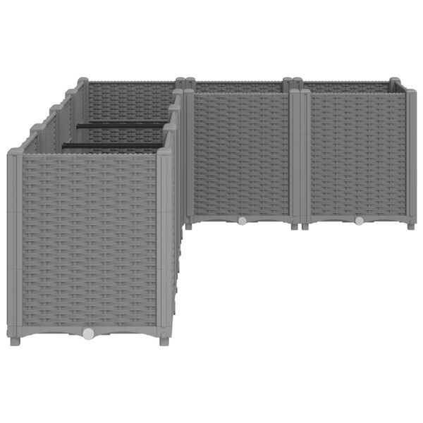 vidaXL Plantekasse lysegr&aring; 160x120x53 cm PP