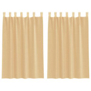 vidaXL Voilegardiner med hemper 2 stk sand 140x175 cm