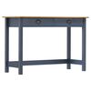 vidaXL Konsollbord Hill 2 skuffer gr&aring; 110x45x74 cm heltre furu