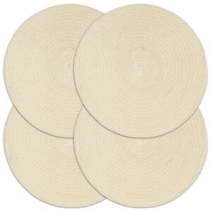 vidaXL Bordmatter 4 stk vanlig naturell 38 cm rund bomull