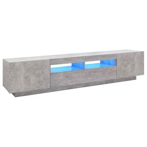 vidaXL TV-benk med LED-lys betonggr&aring; 200x35x40 cm