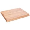 vidaXL Bordplate lysebrun 60x50x(2-6)cm behandlet heltre naturlig kant