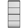 vidaXL Skoskap med speil 4 lag svart 63x17x134 cm