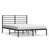 vidaXL Sengeramme i metall med sengegavl svart 140x200 cm