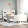 vidaXL Seng med bokhylle uten madrass hvit 135x190 cm heltre furu