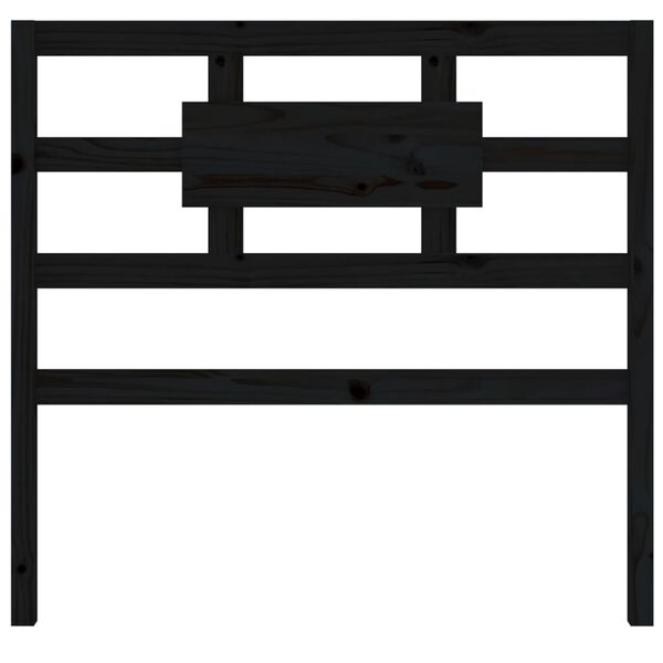 vidaXL Sengegavl svart 95,5x4x100 cm heltre furu