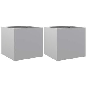 vidaXL Plantekasser 2 stk s&oslash;lv 32x30x29 cm rustfritt st&aring;l