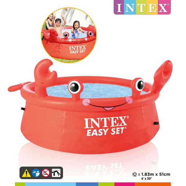 INTEX Oppbl&aring;sbart basseng Happy Crab Easy Set 183x51 cm