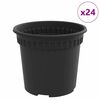 vidaXL Rund Blomsterpotte 24 stk. Svart &Oslash; 15 x 12 cm Plast