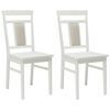 vidaXL Spisestuestol 2 pcs Hvit Solid Gummitre