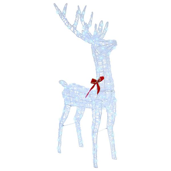 vidaXL Reinsdyr Trekke Slede Kaldhvit 70 x 26 x 128,5 cm Akryl