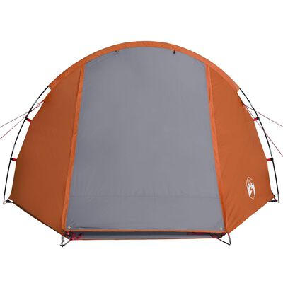 vidaXL Tunneltelt for camping 4 personer grå og oransje vanntett