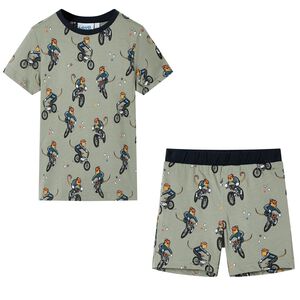 Pyjamas for barn med korte ermer lysekaki 92