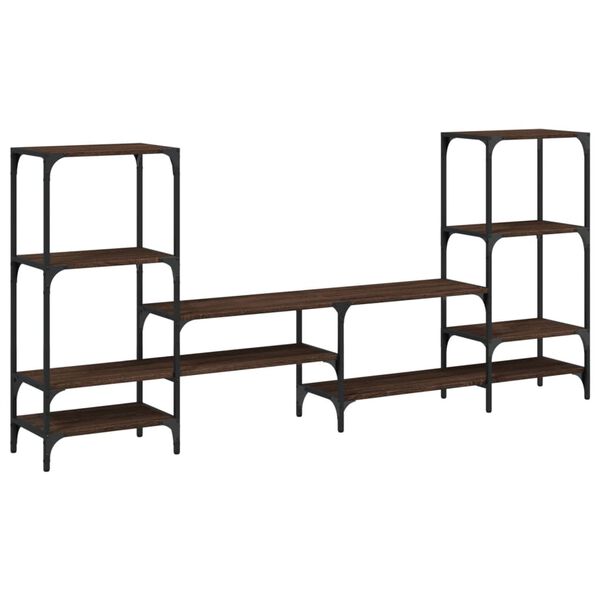 vidaXL TV-benk brun eik 206,5x28,5x95 cm konstruert tre