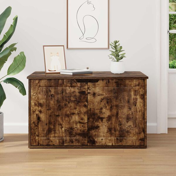 vidaXL Katt Hus R&oslash;kt eik 85 x 55 x 53,5 cm Konstruert tre