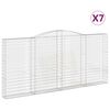 vidaXL Gabionkurver buede 7 stk 400x30x180/200 cm galvanisert jern