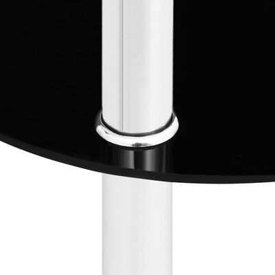 vidaXL Sidebord 2 etasjer gjennomsiktig svart 38x38x50 cm herdet glass