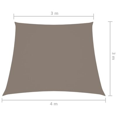 vidaXL Solseil oxfordstoff trapesformet 3/4x3 m gråbrun