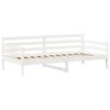 vidaXL Sett med dagseng og benk med tak hvit 90x200 cm heltre furu