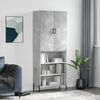 vidaXL Highboard betonggr&aring; 69,5x34x180 cm konstruert tre