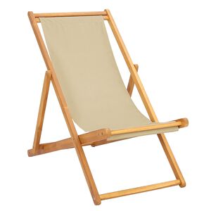 vidaXL Strandstol Beige Massivt Teaktre