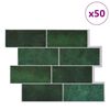 vidaXL Subway-flis 50 pcs M&oslash;rkegr&oslash;nn 29 x 21 cm Polyuretan og PET