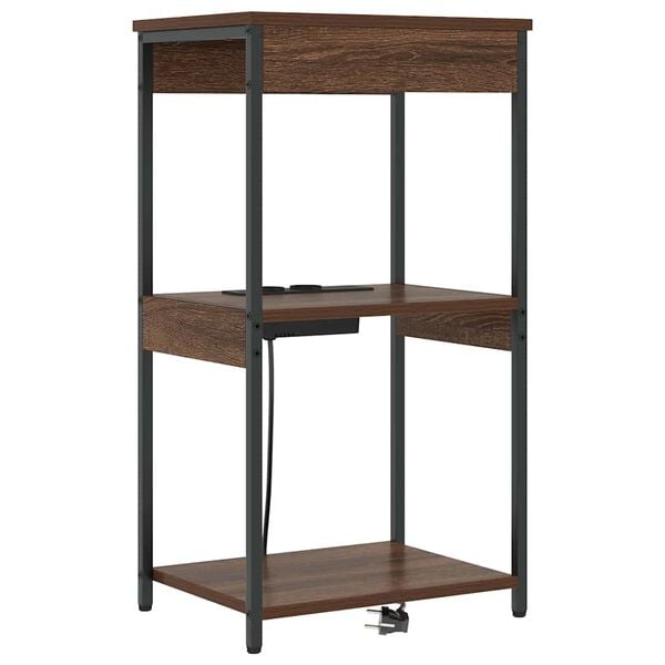 vidaXL Nattbordskap med hylle Brun Eik 41 x 31 x 76 cm Konstruert tre