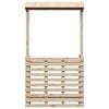 vidaXL Utend&oslash;rs barbord med tak 112,5x57x195,5 cm heltre furu