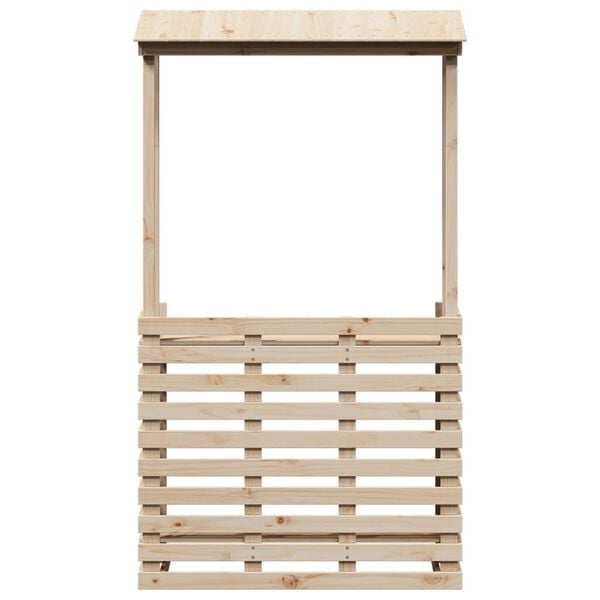 vidaXL Utend&oslash;rs barbord med tak 112,5x57x195,5 cm heltre furu