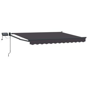 vidaXL Manuell utvidbar markise med LED-lamper Antrasitt 2,5 x 2 m