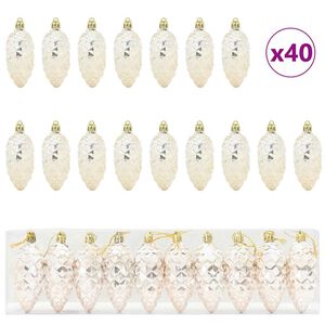vidaXL Julefuru Kongleball 40 stk. champagne 4 x 9 cm Plast