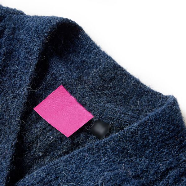 Cardigan for barn strikket marineblå 92