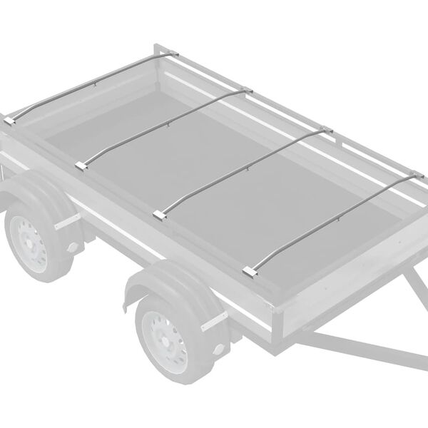 vidaXL Presenningbeslag for tilhengere 4 pcs s&oslash;lv 100-145 cm Aluminium