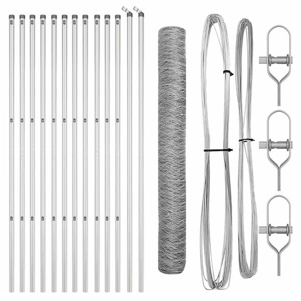 vidaXL Gjerdep&aring;le s&oslash;lv 25 x 1 m (36 mm mesh) St&aring;l