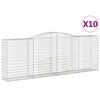 vidaXL Gabionkurver buede 10 stk 400x50x140/160 cm galvanisert jern