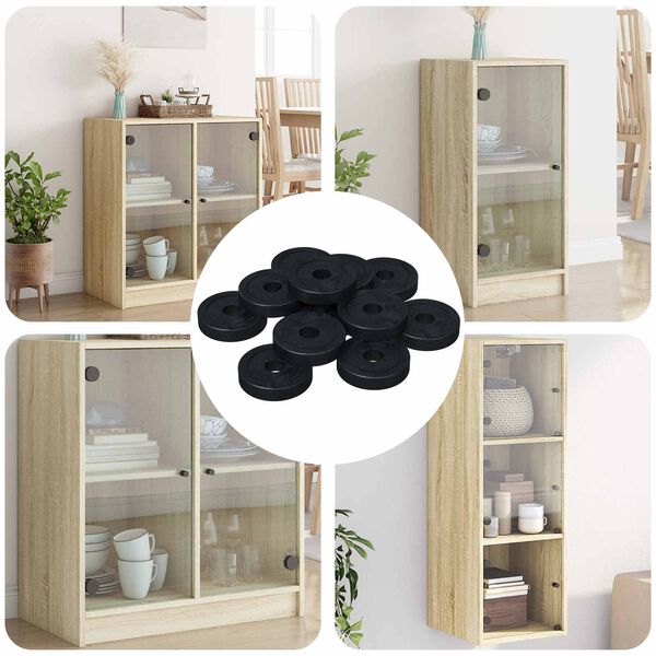 vidaXL passer for Flat Skive 36000 pcs Svart &empty;15 x 3 mm PVC Copolymer