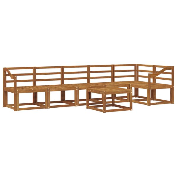 vidaXL Utend&oslash;rs sofa-sett 7 pcs Naturlig Solid akasietre