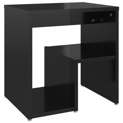 vidaXL Nattbord høyglans svart 40x30x40 cm sponplate